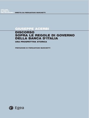 cover image of Discorso sopra le regole di governo della Banca d'italia
